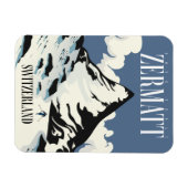 Zermatt Zwitserland Ski print Magneet (Horizontaal)