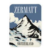 Zermatt Zwitserland Ski print Magneet (Verticaal)