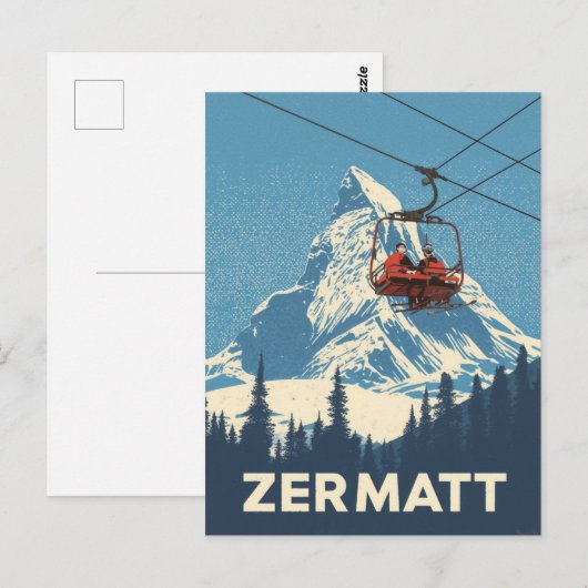  Zermatt Zwitserland Ski Travel Briefkaart (Voorkant / Achterkant)