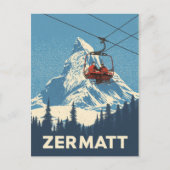 Zermatt Zwitserland Ski Travel Briefkaart (Voorkant)