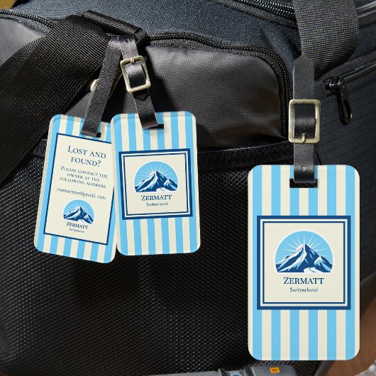 Zermatt Zwitserland skiberget Bagage Label