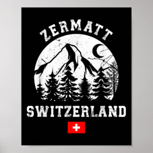 Zermatt Zwitserland Skigebied Alpen Alpineskiën Poster