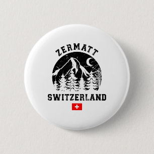 Zermatt Zwitserland Skigebied Alpen Alpineskiën  Ronde Button 5,7 Cm