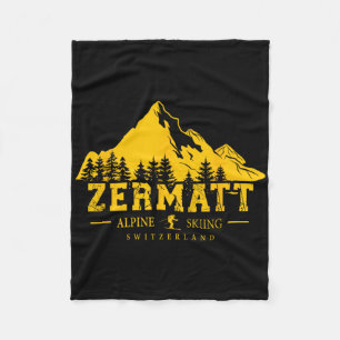 Zermatt Zwitserland Skigebied Alpineskiën Zwitsers Fleece Deken