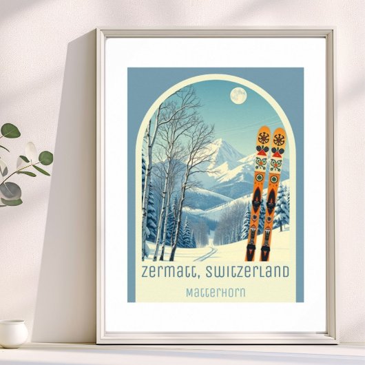 Zermatt Zwitserland skigebied Matterhorn Poster
