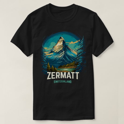 Zermatt Zwitserland  skireis Matterhorn T-shirt (Design voorkant)