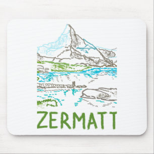 Zermatt Zwitserland Souvenir Cadeau Voor Toeristen Muismat