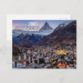 Zermatt Zwitserland Souvenir Travel Briefkaart (Voorkant / Achterkant)