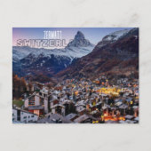 Zermatt Zwitserland Souvenir Travel Briefkaart (Voorkant)