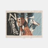 Zermatt Zwitserland Travel Art Vintage Fleece Deken (Voorkant (Horizontaal))