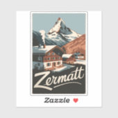 Zermatt Zwitserland Travel Art Vintage Sticker (Vel)
