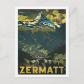 Zermatt Zwitserland Vintage Beroemde Reisplaats Briefkaart (Voorkant)