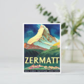 Zermatt Zwitserland vintage Briefkaart (Staand voorkant)