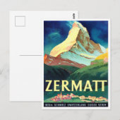 Zermatt Zwitserland vintage Briefkaart (Voorkant / Achterkant)