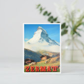 Zermatt Zwitserland vintage Briefkaart (Staand voorkant)