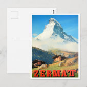 Zermatt Zwitserland vintage Briefkaart (Voorkant / Achterkant)