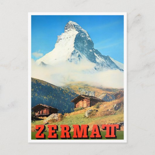 Zermatt Zwitserland vintage Briefkaart (Voorkant)