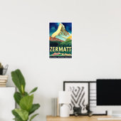 Zermatt Zwitserland vintage Poster (Thuiskantoor)