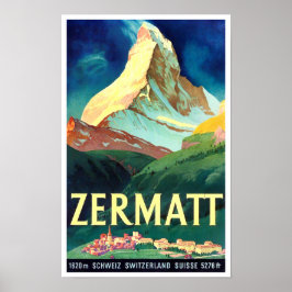 Zermatt Zwitserland vintage Poster