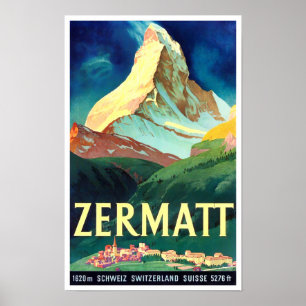 Zermatt Zwitserland vintage Poster