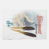 Zermatt Zwitserland vintage skipooster Theedoek (Horizontaal)