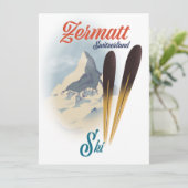 Zermatt Zwitserland vintage skiposter (Staand voorkant)