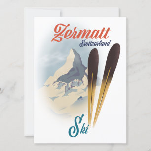 Zermatt Zwitserland vintage skiposter