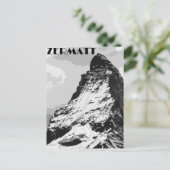 Zermatt Zwitserland Vintage Travel Poster Briefkaart (Staand voorkant)