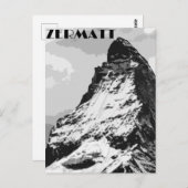 Zermatt Zwitserland Vintage Travel Poster Briefkaart (Voorkant / Achterkant)