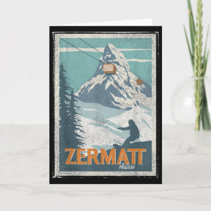 Zermatt Zwitserland Winter Skien Snowboarden Ski Kaart