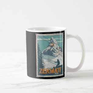 Zermatt Zwitserland Winter Skien Snowboarden Ski Koffiemok