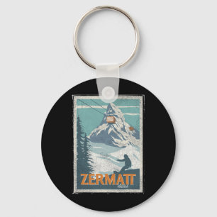 Zermatt Zwitserland Winter Skien Snowboarden Ski Sleutelhanger