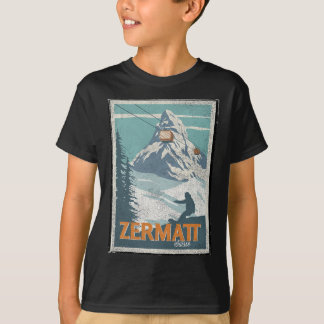 Zermatt Zwitserland Winter Skien Snowboarden Ski T-shirt