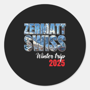 Zermatt Zwitserland Winterreis 2025 Zwitserse Ski Ronde Sticker