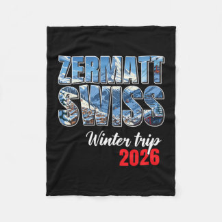 Zermatt Zwitserland Winterreis 2026 Alpen Skiën Zw Fleece Deken