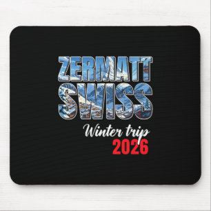 Zermatt Zwitserland Winterreis 2026 Alpen Skiën Zw Muismat