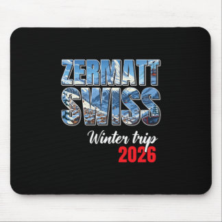 Zermatt Zwitserland Winterreis 2026 Alpen Skiën Zw Muismat