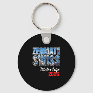 Zermatt Zwitserland Winterreis 2026 Alpen Skiën Zw Sleutelhanger