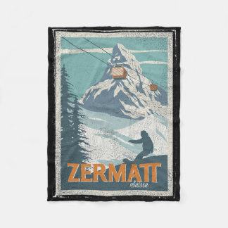 Zermatt Zwitserland Winterskiën Snowboarden Ski Fleece Deken