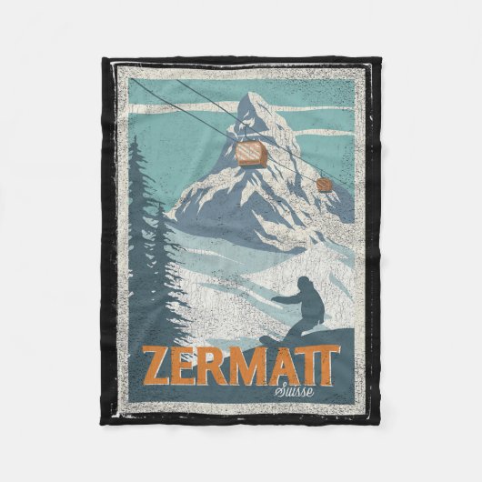 Zermatt Zwitserland Winterskiën Snowboarden Ski Fleece Deken (Voorkant)