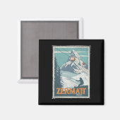 Zermatt Zwitserland Winterskiën Snowboarden Ski Magneet (Voorkant / Achterkant)