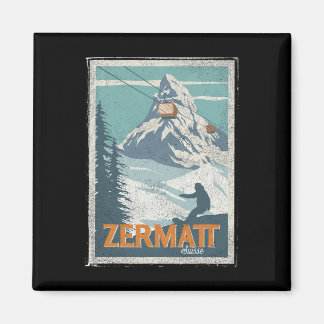 Zermatt Zwitserland Winterskiën Snowboarden Ski Magneet