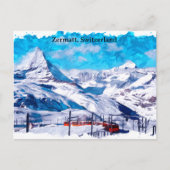 Zermatt Zwitserland Zwitserse Alpen Winterlandscha Briefkaart (Voorkant)