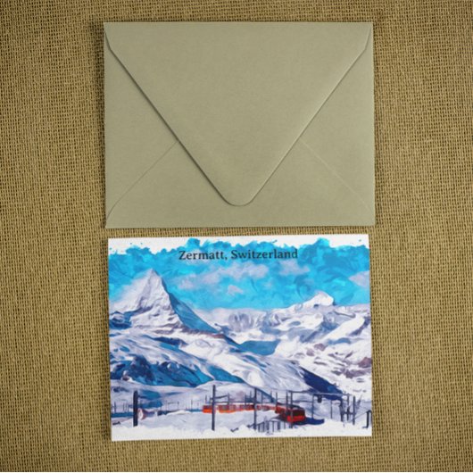 Zermatt Zwitserland Zwitserse Alpen Winterlandscha Briefkaart