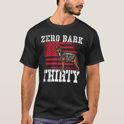 Zero Bark Dertig K9 Eenheid Politie T-shirt (Voorkant)