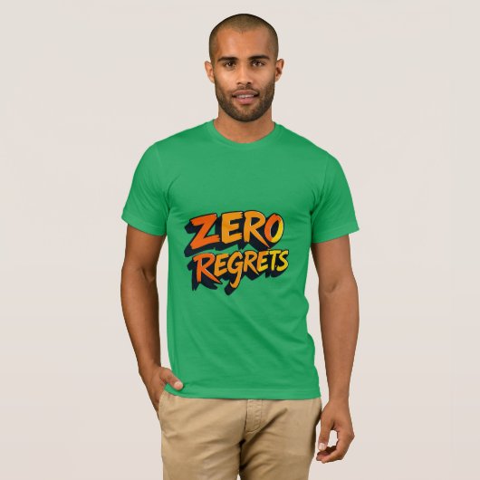 Zero betreurt graffiti belettering kunst t-shirt (Voorkant volledig)