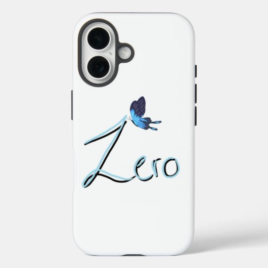 ZERO Blau Vlinder Zwart & Blau Gradiënt iPhone Case-Mate iPhone Case (Achterkant)