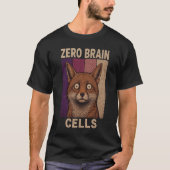 Zero Brain Cells Vos Meme – Grappig Schattig Dier  T-shirt (Voorkant)