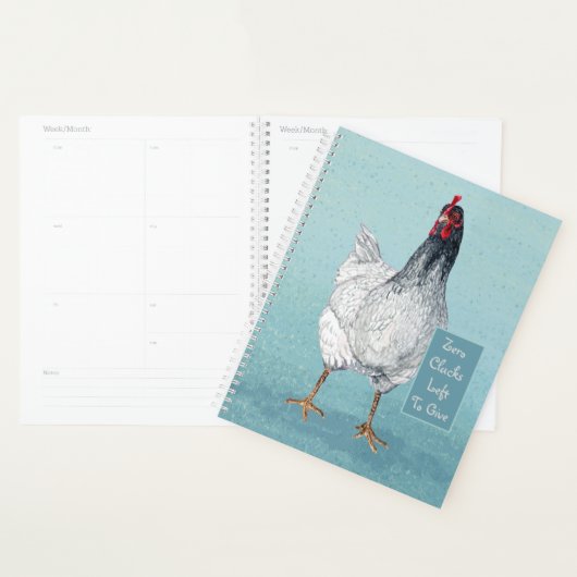 Zero Clucks Chicken op Blue Planner (Display)