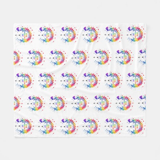 Zero Discrimination Day  Fleece Deken (Voorkant (Horizontaal))